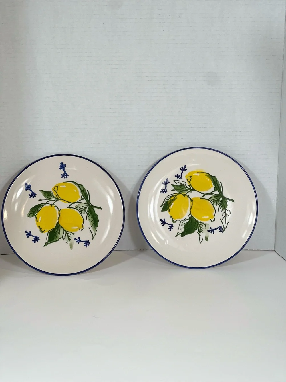 Papart Seramik Hand Painted Lemon Salad Plates Set of 2 Turkey 8”